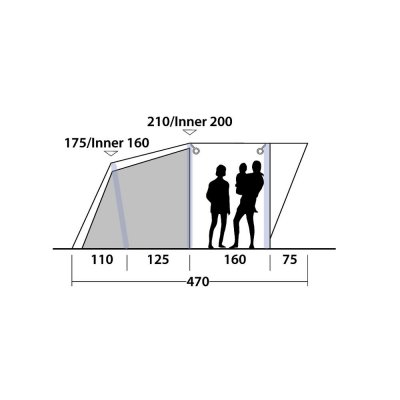 Height for Outwell Lindale 5PA