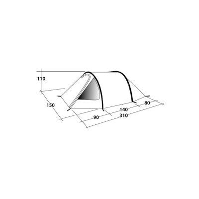 Dimensions for the camping tent Outwell Earth 2