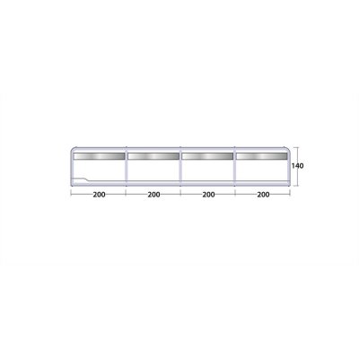 Dimensions and sketch of frame on Outwell Windscreen / Windscreen Air.