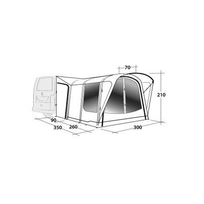 Dimensional sketch Outwell Newburg 260 Air Car tent