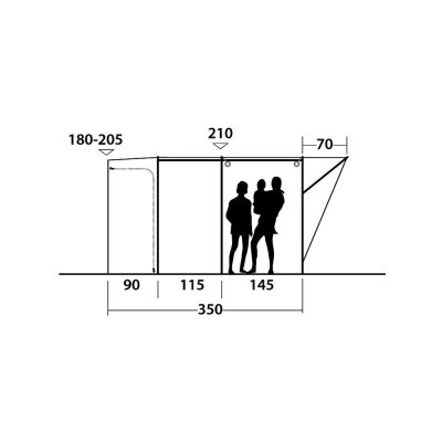 Altitude sketch Outwell Newburg 260 Car tent.