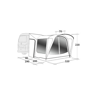 Measurements for Outwell Parkville 200SA Tall Motorhome tent