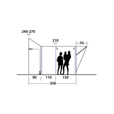 Outwell Newburg 260 Air Camper tent pitch