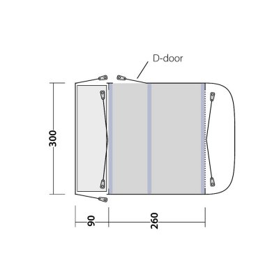 Outwell Newburg 260 Air Mobile Tent 240-270 cm floor plan