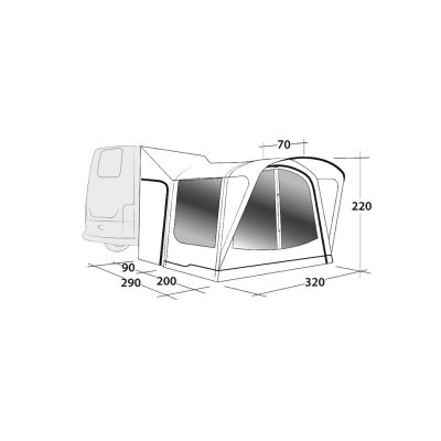 Measurements for Outwell Parkville 200SA XTRA Tall Motorhome tent