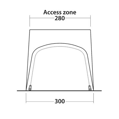 Measurements from the front Outwell Newburg 240