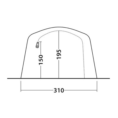 Door sketch of the family tent Outwell Parkdale 4PA