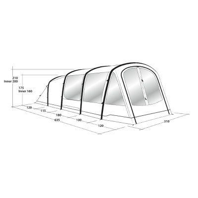 Dimensions for the family tent Outwell Parkdale 4PA