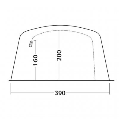 Door sketch of the family tent Outwell Parkdale 6PA