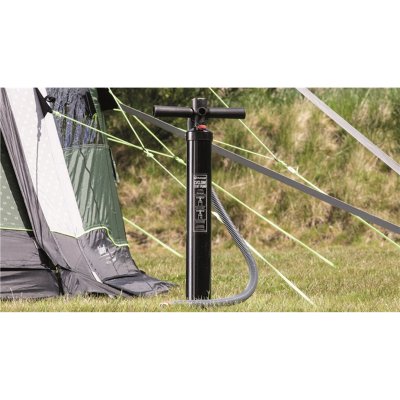 Pump with pressure gauge included in the tent.