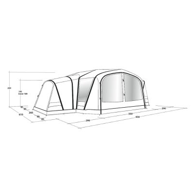Dimensions for Outwell Grandville 8SA tent