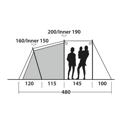 Ceiling height for Outwell Springwood 5 tent.