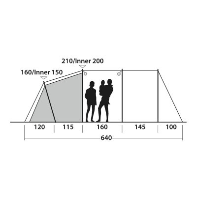 Elevation drawing for Outwell Norwood 6.