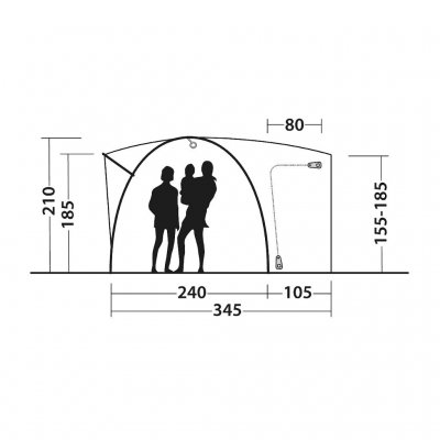 Height measurements for Outwell Beachcrest biltält