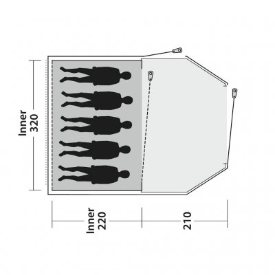 Planning solution for the 5-person tent Outwell Earth 5.