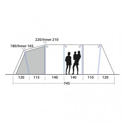 Height Outwell Queensdale 8PA family tent