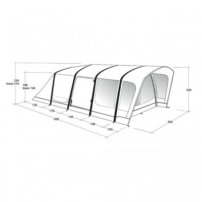 Dimensions for Outwell Springville 5SA tent