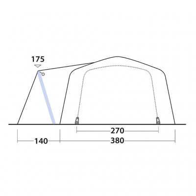 Door sketch for the family tent Outwell Airville 6SA