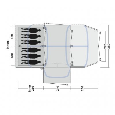 Floorplan Outwell Airville 6SA Family Tent