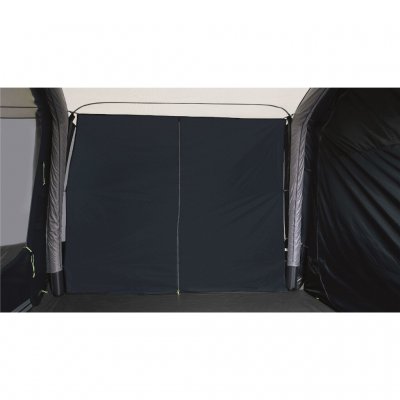 Detachable partition for the extension on the side of the family tent.