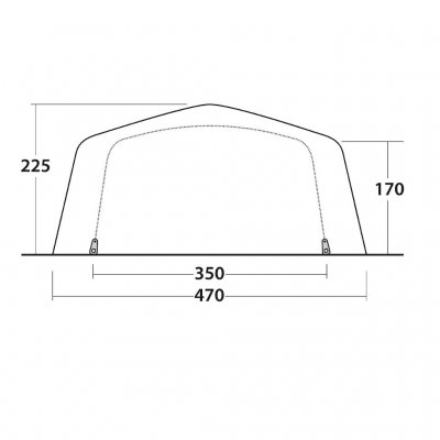 Door sketch for the family tent Outwell Knoxville 7SA