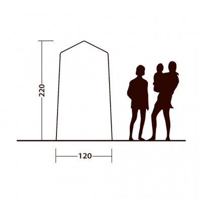 Height sketch 2 Outwell Seahaven shower / toilet tent.