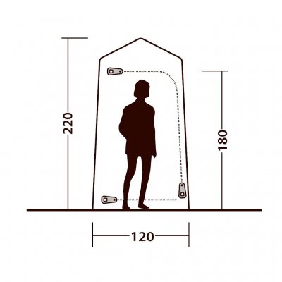 Height sketch Outwell Seahaven shower / toilet tent.