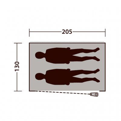 Floor plan Outwell Freestanding inner extra sleeping cabin.