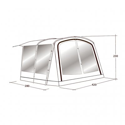 Dimensions for Outwell Universal Extension Size 6