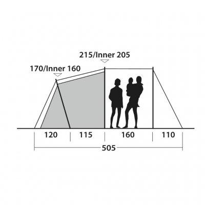 Ceiling height for Outwell Springwood 6SG