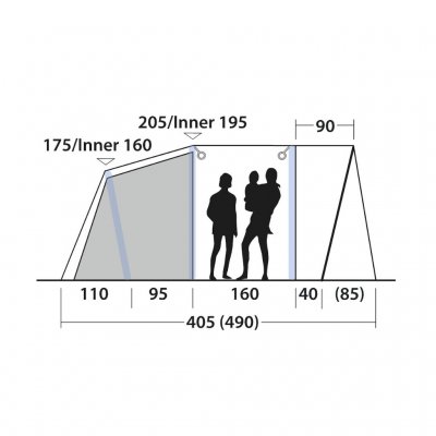 Height for Outwell Elmdale 3PA.