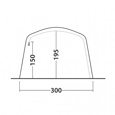 Dimensions for the door in the Outwell Elmdale 5PA tent.