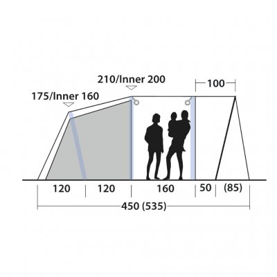 Height for Outwell Elmdale 5PA