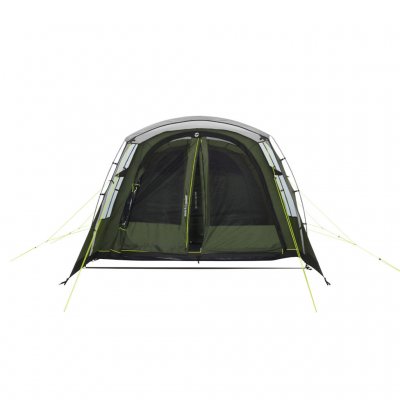 It is possible to open only half the door on the tent.
