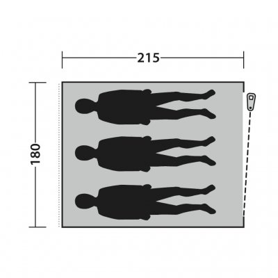 Floor plan Outwell Freestanding inner L extra sleeping cabin.