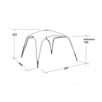 Dimensions for the garden tent Outwell Event Lounge M