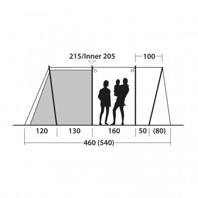 Heights for the family tent Outwell Utah 5.