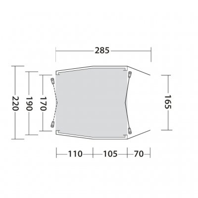 Floor plan for Outwell Dunecrest car tent