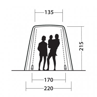 Height measurements for Outwell Dunecrest biltält