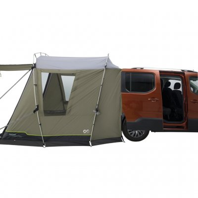 Easy to connect car and tent with magnetic fasteners or via strips