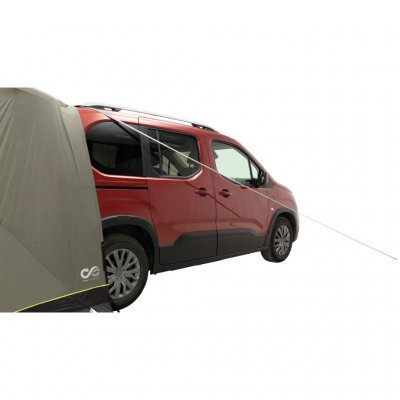 Attach the tent to the back of the car.