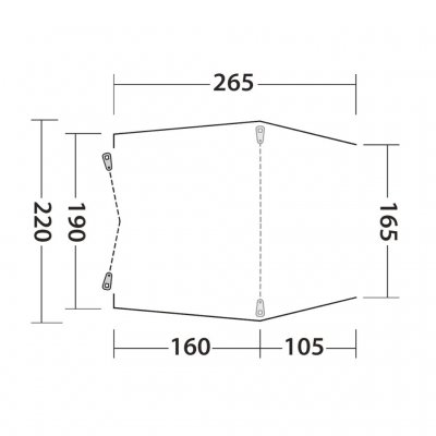 Floor plan for Outwell Sandcrest S car tent