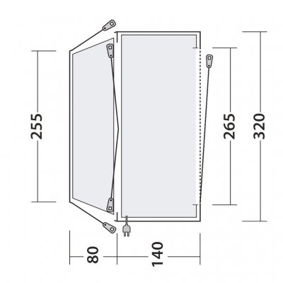 Floor plan for Outwell Seacrest car tent