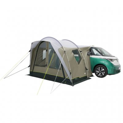 Outwell Seacrest is a flexible car tent that attaches to the back of the car, to the side of the car or is used independently.
