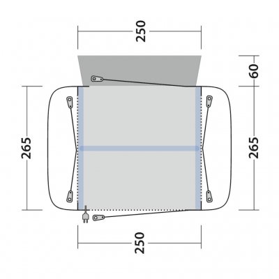 Floor plan for the Outwell Crossville 250SA car tent