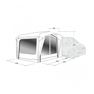 Sketch for the Outwell Crossville 250SA Car Tent