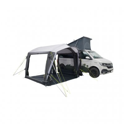 The sides of the tent are open