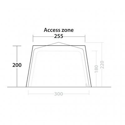 Height measurement for Outwell Car coupling for Fastlane 300 Shelter.