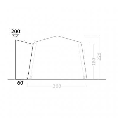 Height dimensions from the side for Outwell Fastlane 300 Vehicle Connector