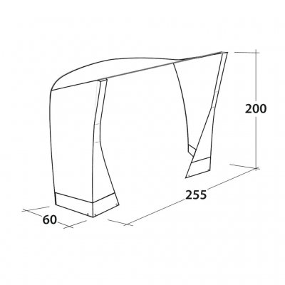Dimensional sketch for the car coupling Outwell Fastlane 300 Vehicle Connector